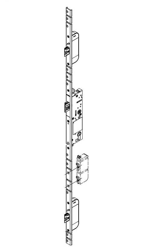 Schüco 279518 Antipanik 3 Riegel-Fallenschloss "InterLock" DIN rechts, Funktion E