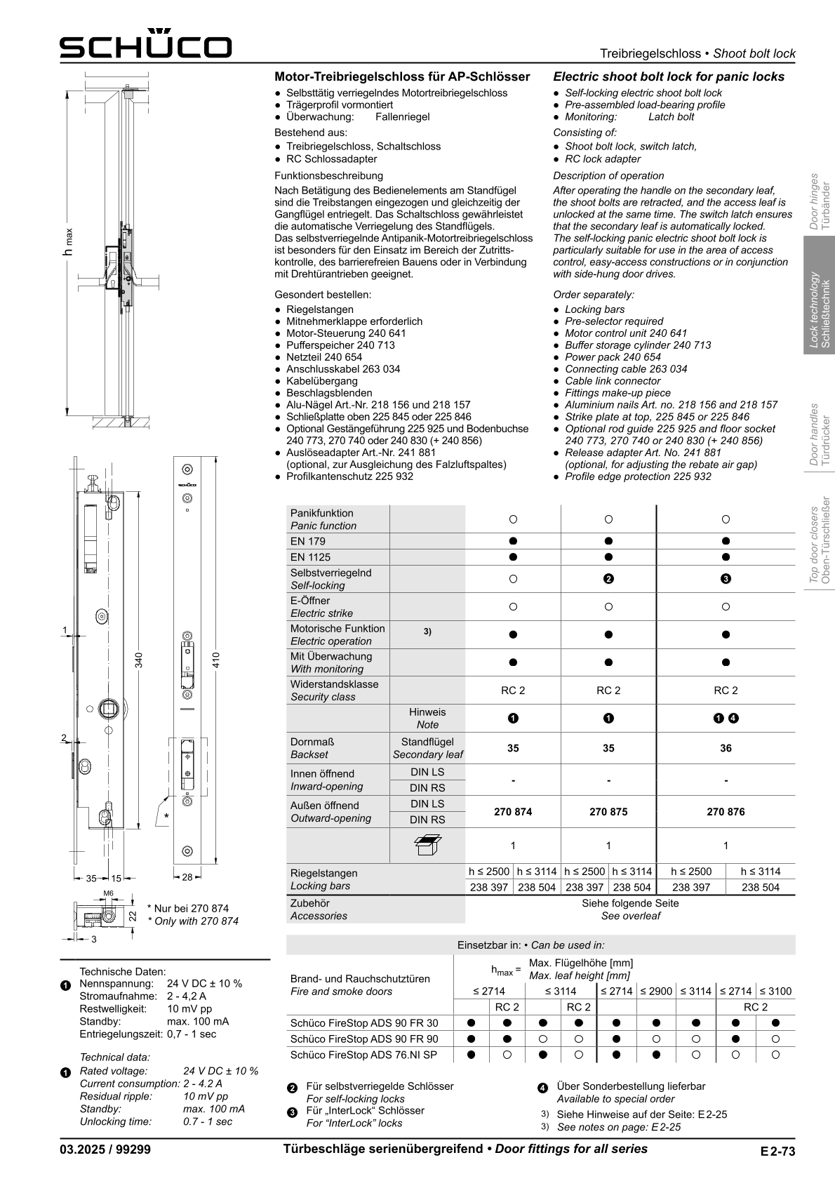 Schüco 270874 Motor-Treibriegelschloss für Antipanik-Schlösser Schüco 270874 Motor-Treibriegelschloss für Antipanik-Schlösser