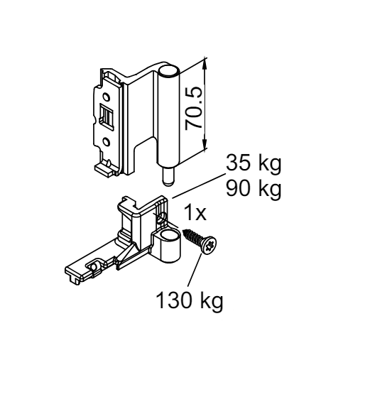 Schüco 275563 Ecklager 130 kg Royal S / AWS, DIN links, C0 silber (Vorgängerartikel 243395 + 233685 + 219845)