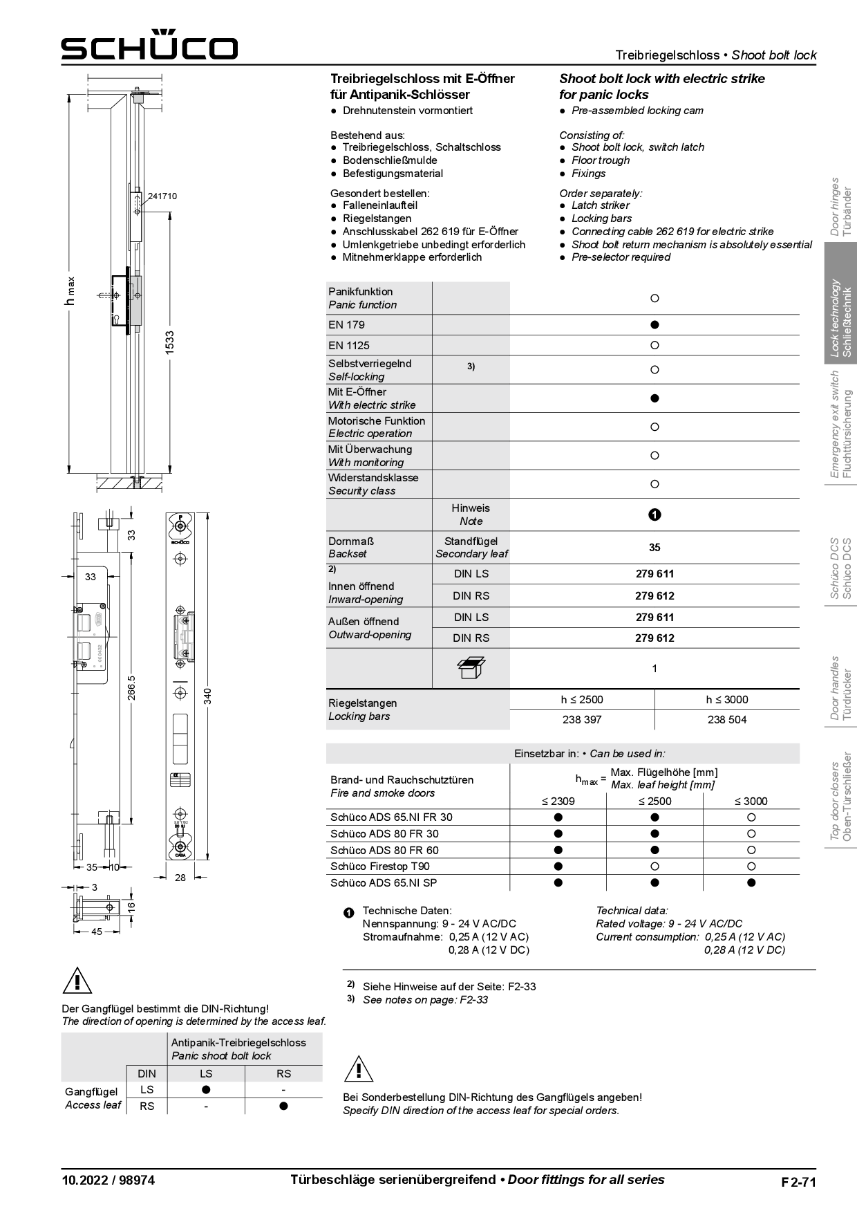 Schüco 279611 Treibriegelschloss mit E-Öffner DIN links für Antipanik-Schlösser (mit Riegel) Schüco 279611 Treibriegelschloss mit E-Öffner DIN links für Antipanik-Schlösser (mit Riegel)