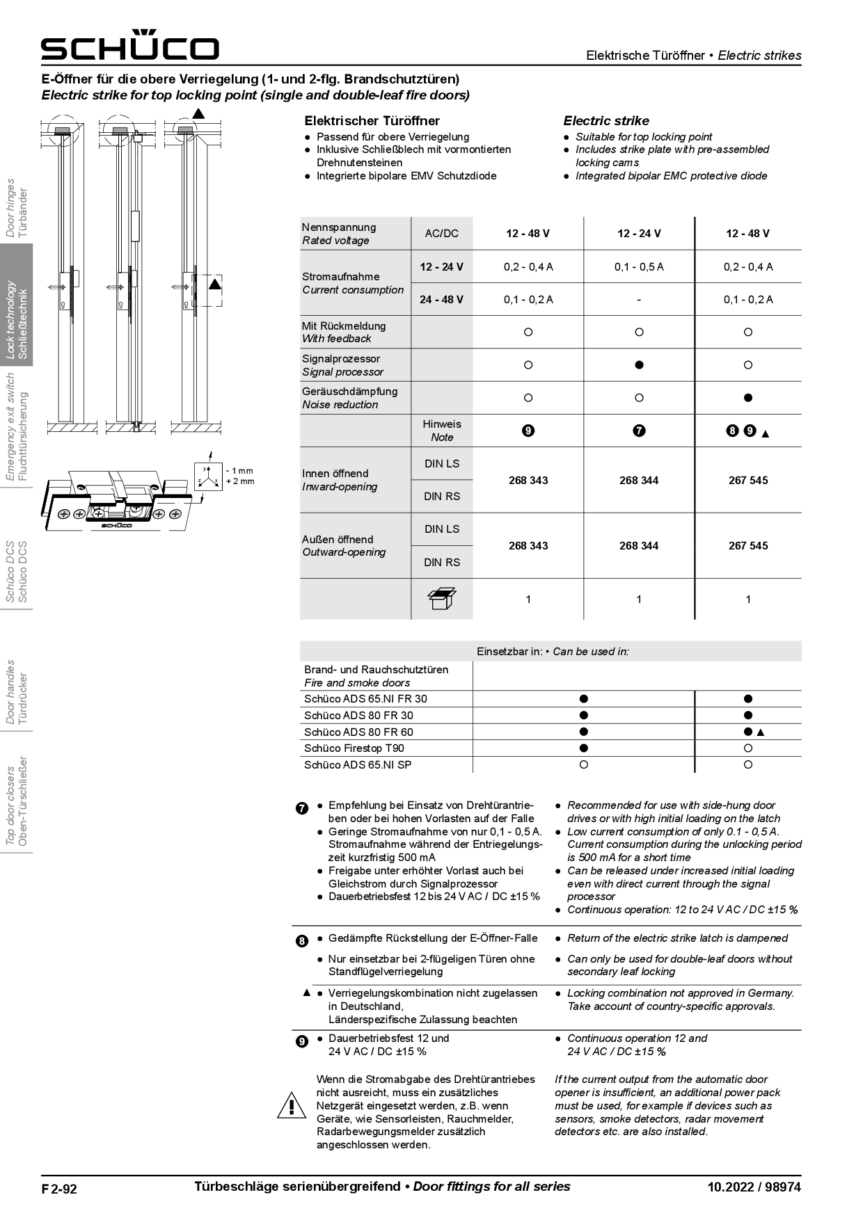 Schüco 268343 E-Öffner obere Verriegelung für Brandschutztüren 12 - 48 V (Vorgängerartikel 267543) Schüco 268343 E-Öffner obere Verriegelung für Brandschutztüren 12 - 48 V (Vorgängerartikel 267543)