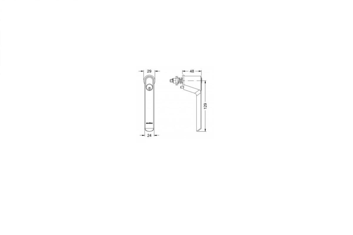 Schüco 247005 Fenstergriff, Edelstahl (Vorgängerartikel 234615)