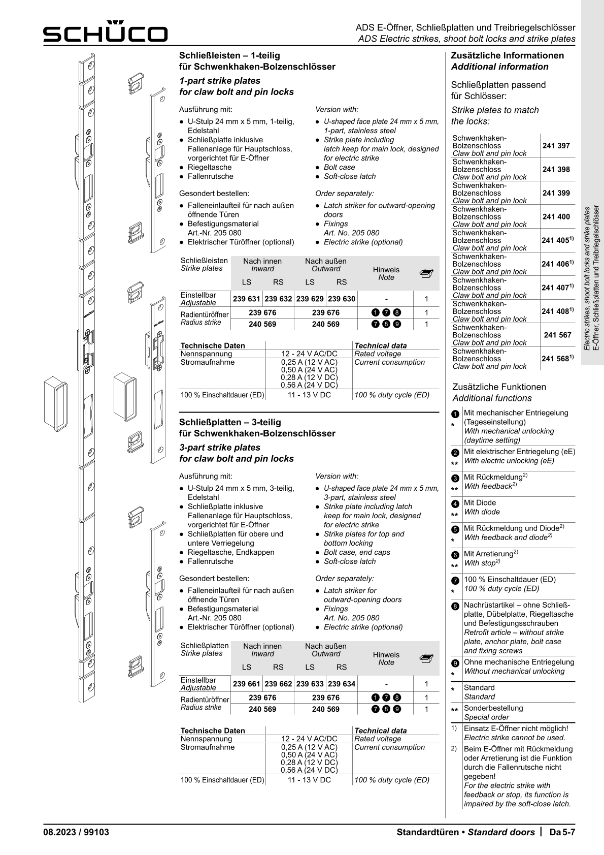 Schüco 239661 Schließplatte 3-tlg. passend zu Schwenkhaken-Bolzenschloss DIN links, innen öffnend Schüco 239661 Schließplatte 3-tlg. passend zu Schwenkhaken-Bolzenschloss DIN links, innen öffnend