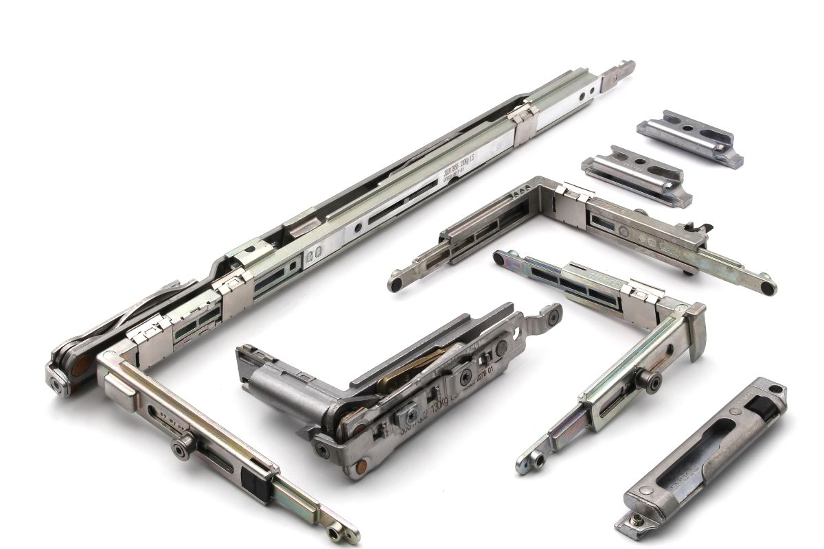 Schüco 277149 Kipp-vor-Dreh Grundbeschlag komplett 400 mm 130 kg AvanTec SimplySmart, DIN links