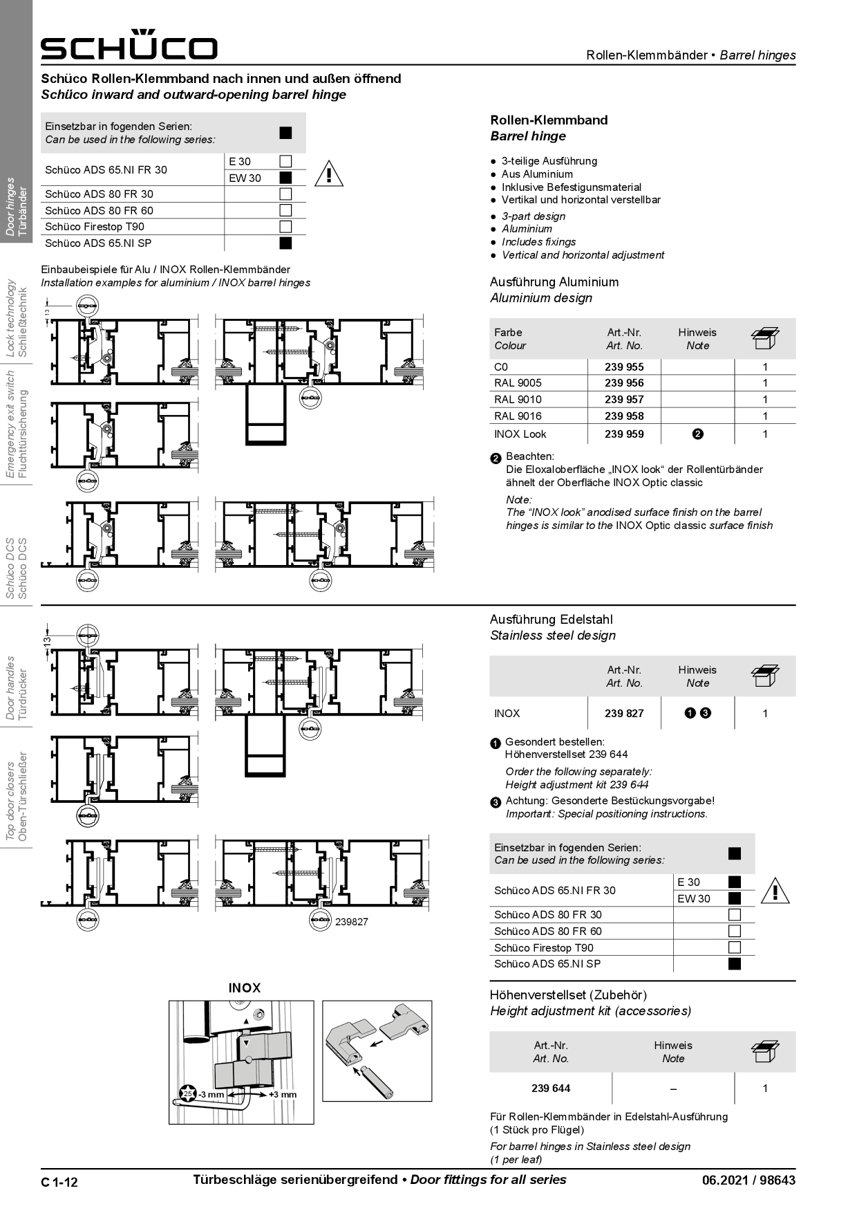 Schüco 239955 Rollen-Klemmband, C0/EV1 silber (Vorgängerartikel 239533)