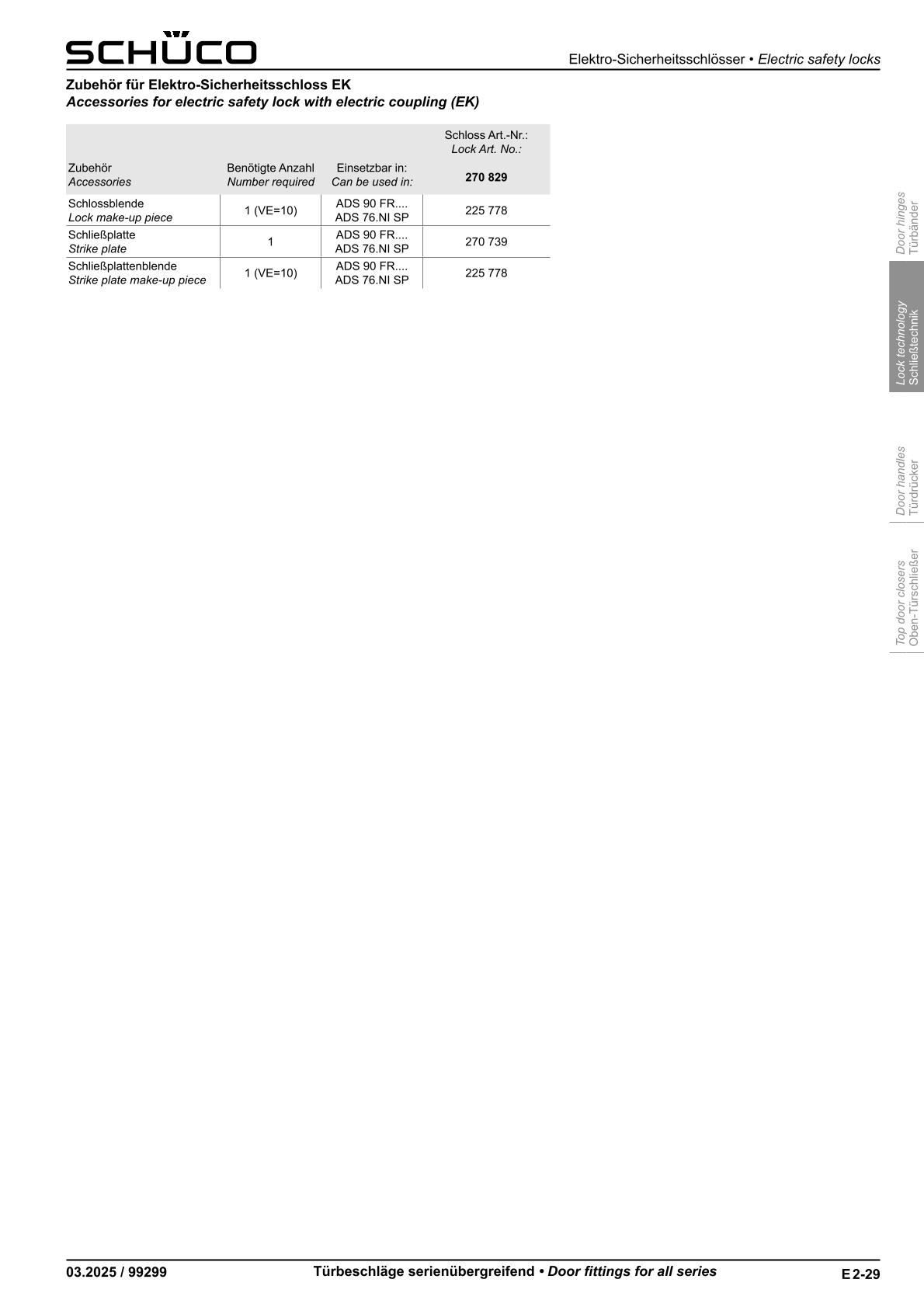 Schüco 270829 Antipanik Elektro-Sicherheitsschloss, Funktion EK
