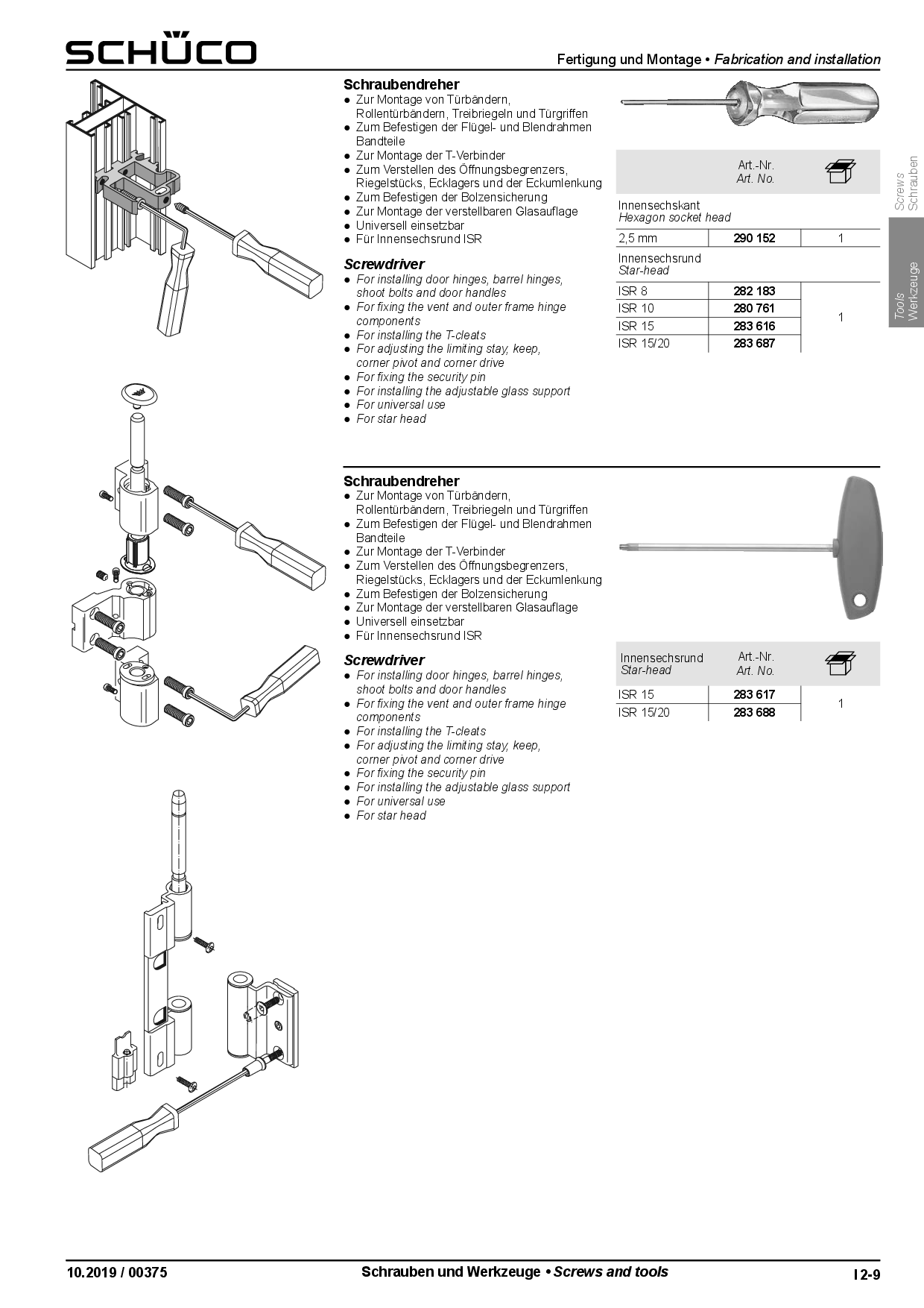 Schüco 283687 Schraubendreher ISR 15/20