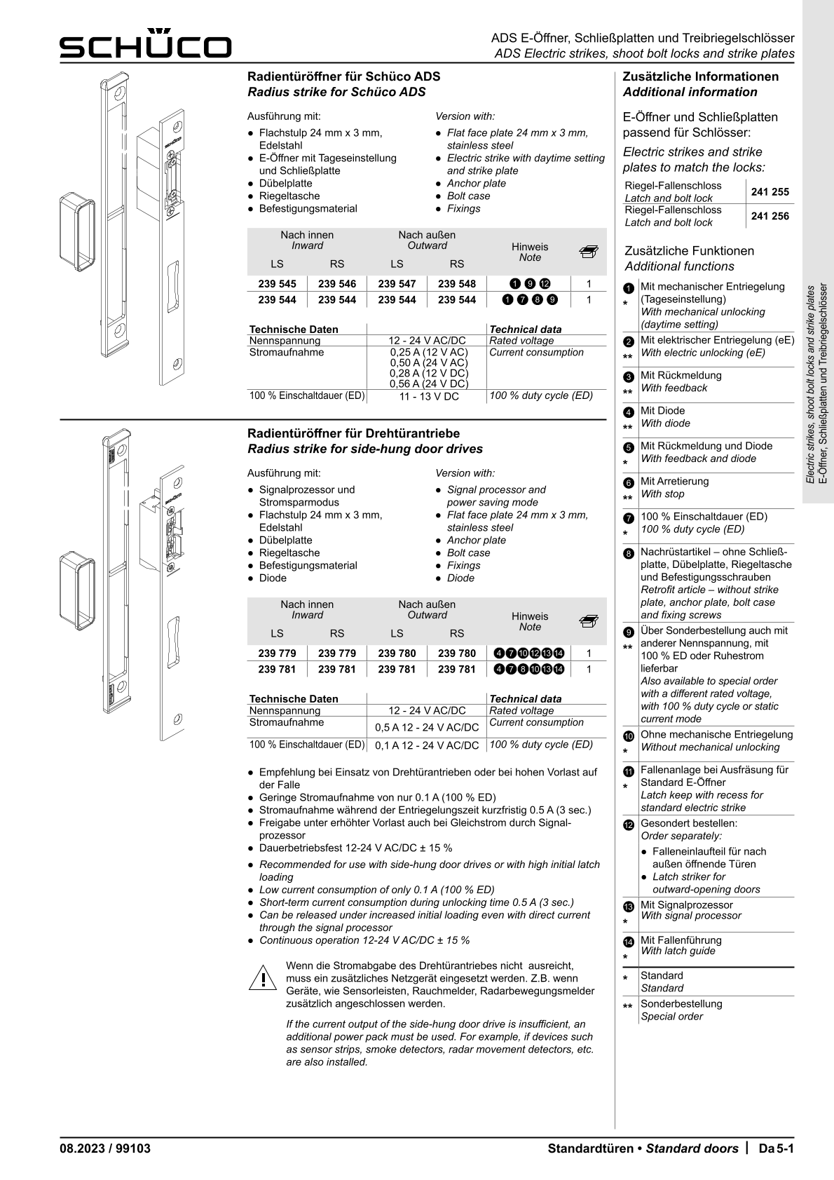 Schüco 239781 Radientüröffner für Drehtürantriebe