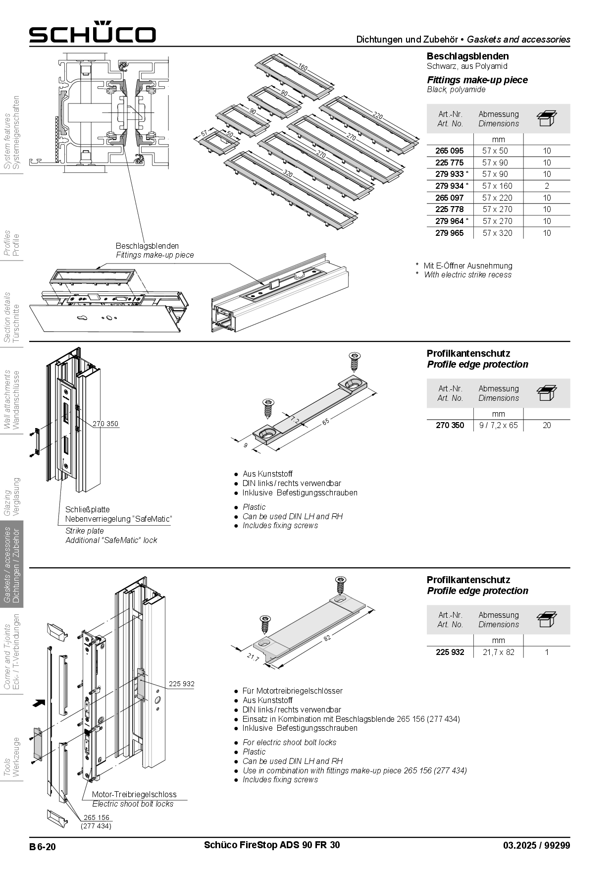 Schüco 265095 Beschlagsblende