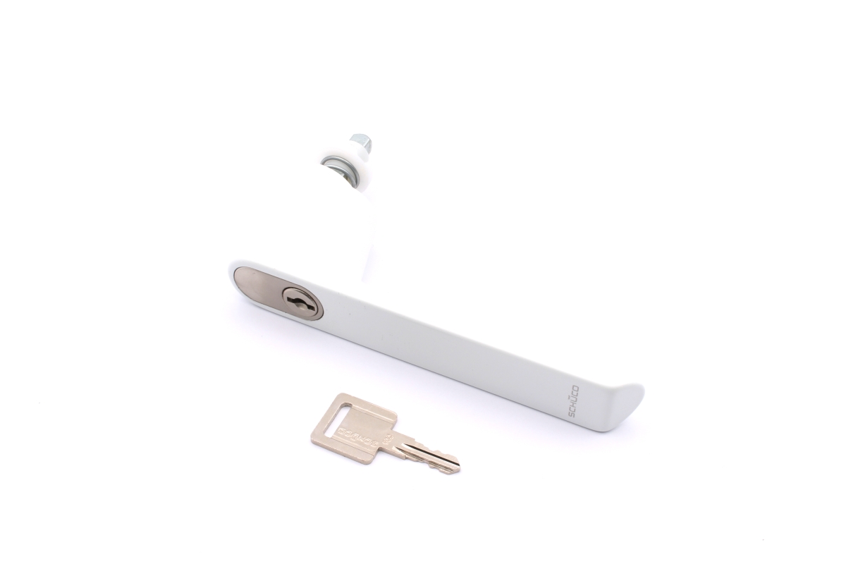 Schüco 247659 abschließbarer RC-Fenstergriff Aluminium, RAL 9016 weiß